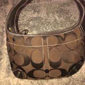 Coach small brown hobo.